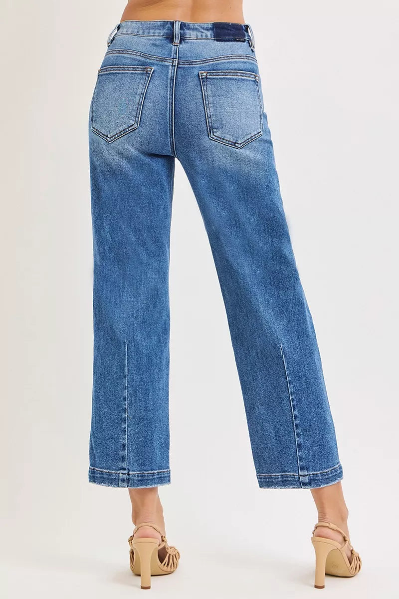 RISEN High Rise Crop Boyfriend Tapered Jeans | Jeans Daverri Fashions