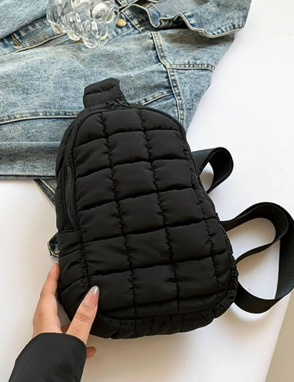 Quilted Nylon Crossbody Bag | Cross Body Bags Daverri Fashions