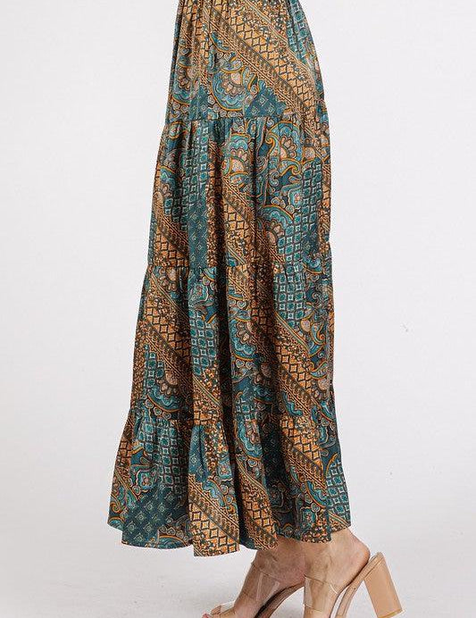 Mittoshop Paisley Patchwork Print Satin Maxi Skirt | Skirts Daverri Fashions