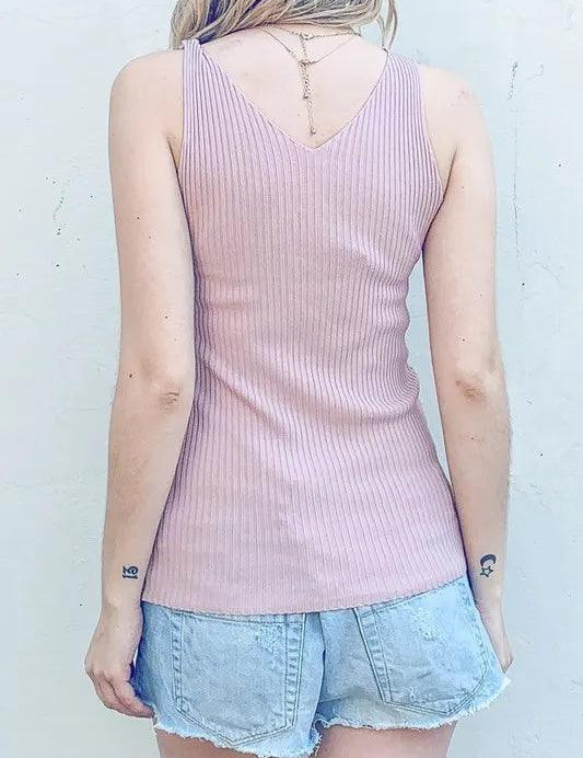 And The Why Ribbed Knit Slim Tank | Tank Tops Daverri Fashions