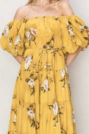 HYFVE Floral Puff Sleeve Tiered Dress | Maxi Dresses Daverri Fashions