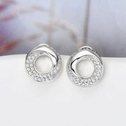 925 Sterling Silver Inlaid Moissanite Stud Earrings | Sterling Silver Earrings Daverri Fashions