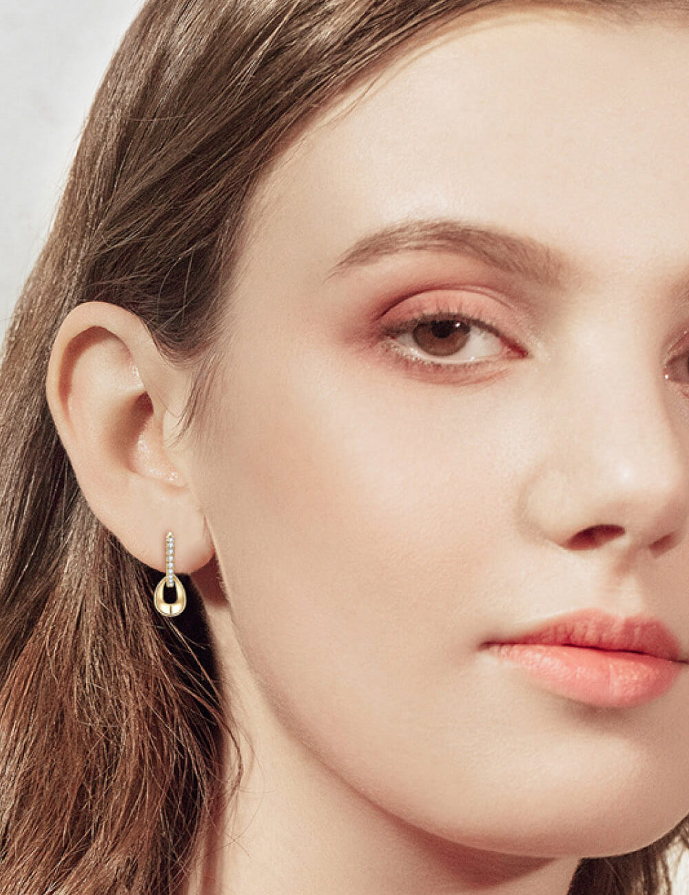 Gold One Size 925 Sterling Silver Moissanite Double Hoop Earrings | Earrings Daverri Fashions