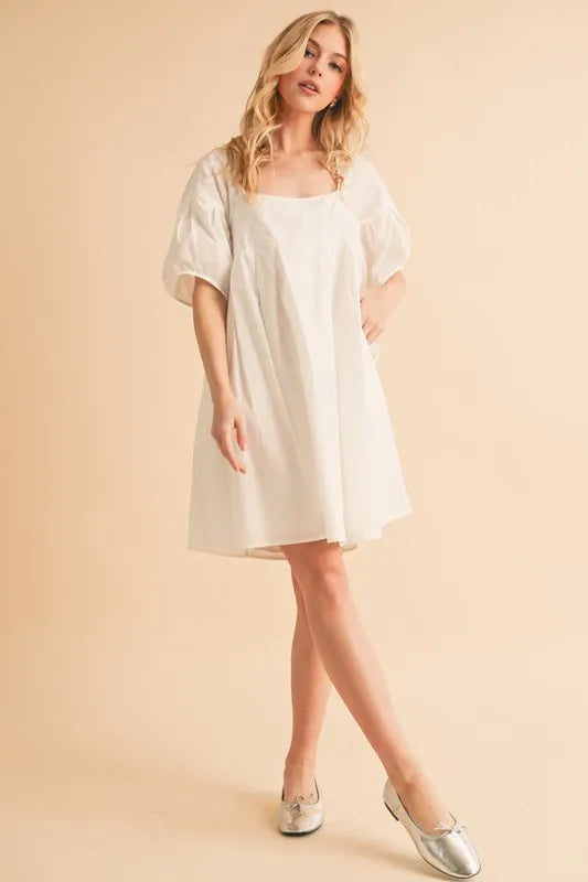 Aemi + Co Square Neck Babydoll Dress with Pockets | Daverri Fashions
