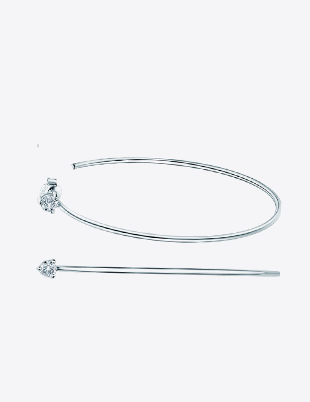 Adored 925 Sterling Silver Moissanite Hoop Earrings | Sterling Silver Earrings Daverri Fashions