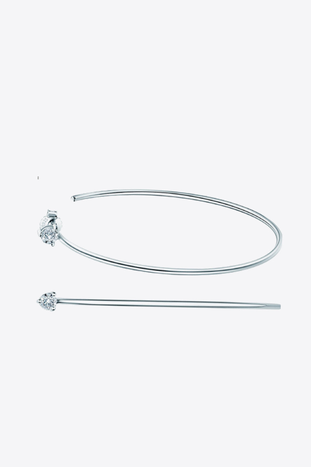 Adored 925 Sterling Silver Moissanite Hoop Earrings | Sterling Silver Earrings Daverri Fashions