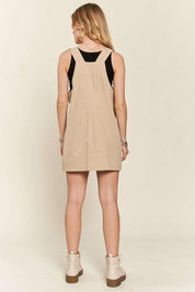 ADORA Adjustable Wide Strap Square Neck Overall Dress | Daverri Fashions
