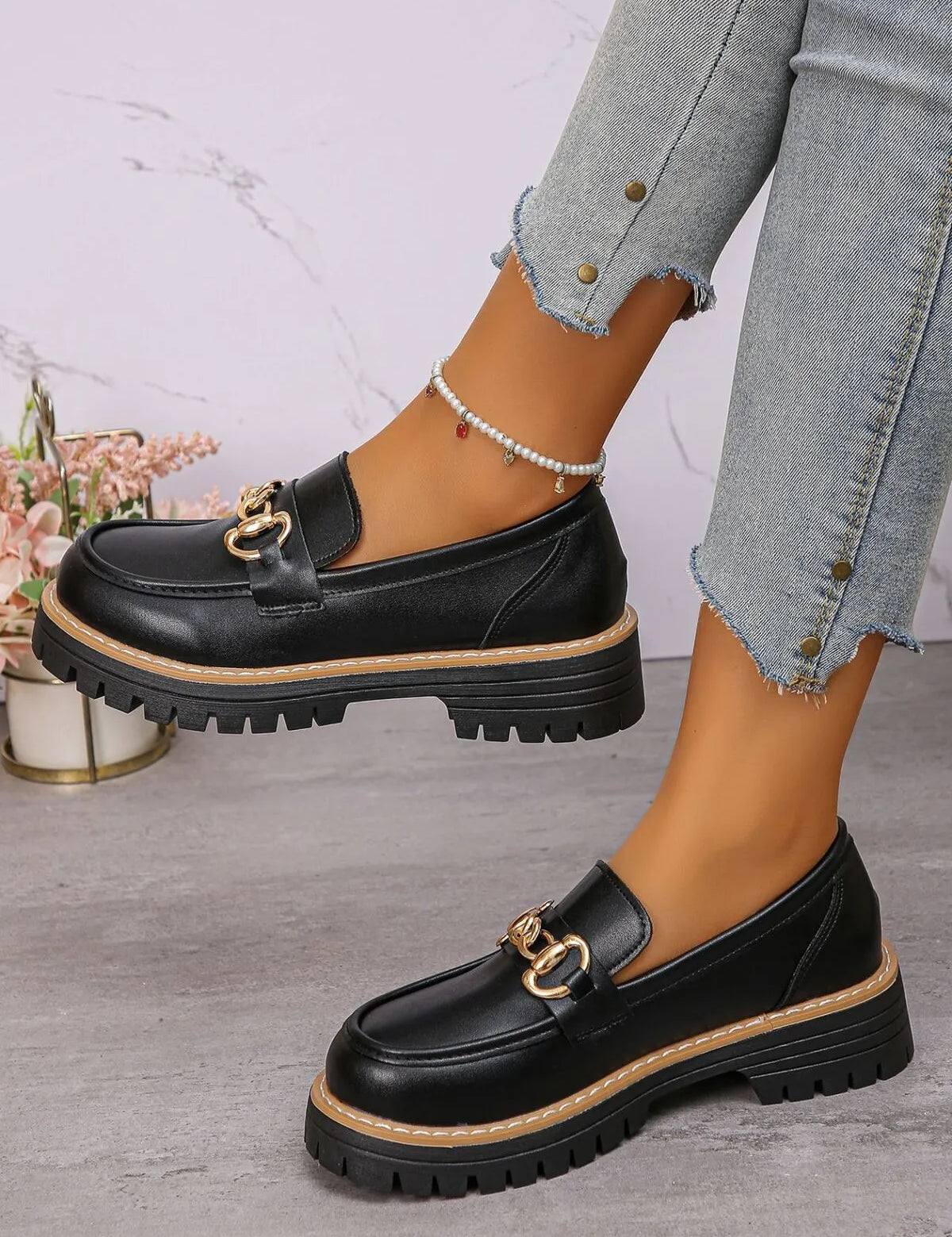 Matte Round Toe Platform Loafers | Shoes Daverri Fashions