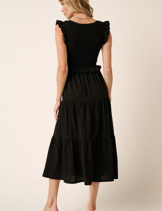 Mittoshop Smocked Ruffled Tiered Midi Dress | Mid Dresses Daverri Fashions
