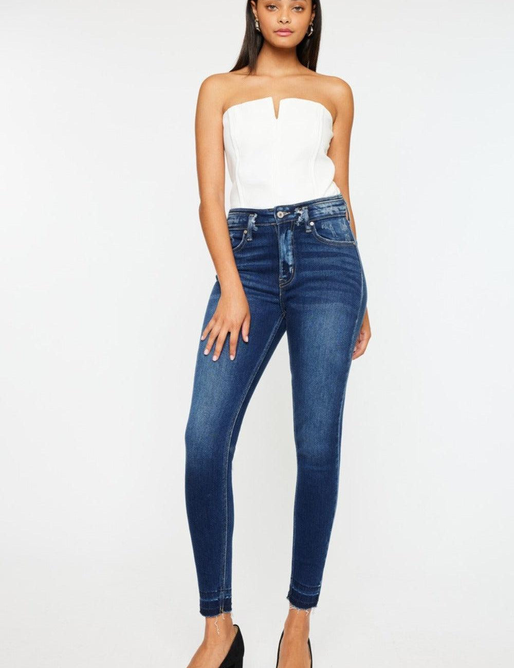 Dark Kancan Full Size High Rise Ankle Skinny Jeans | Daverri Fashions