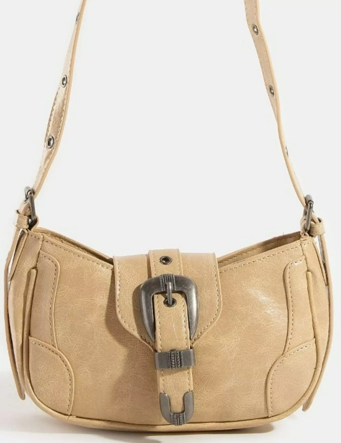 Fame Western Buckle Accent Multi Panel Shoulder Bag | Shoulder Bags Daverri Fashions