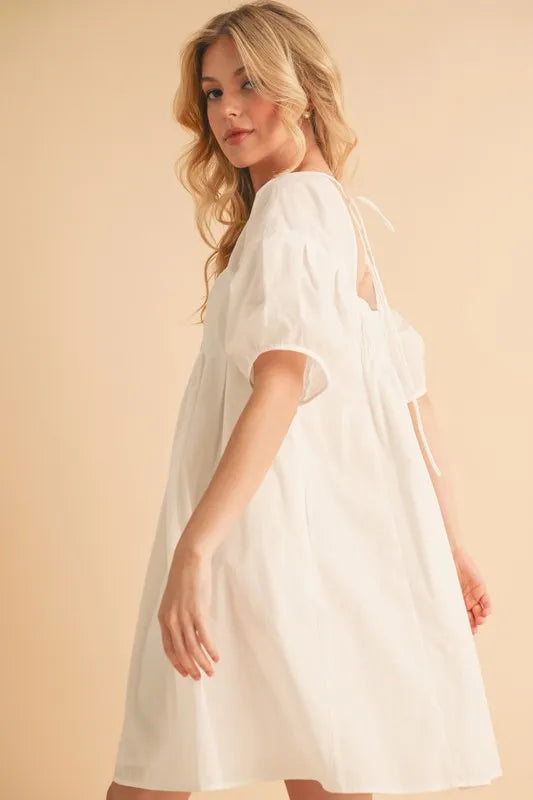 Aemi + Co Square Neck Babydoll Dress with Pockets | Daverri Fashions