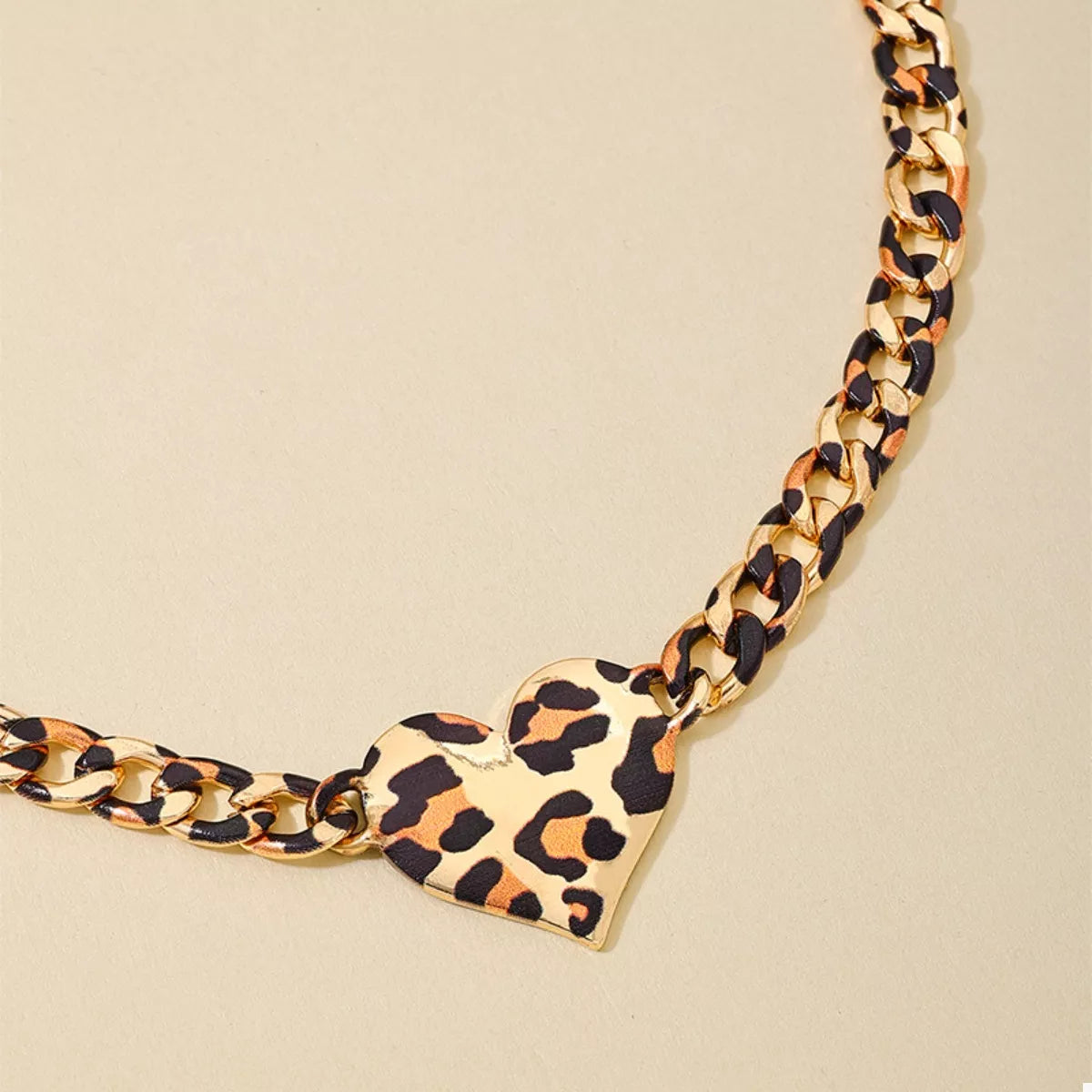 Leopard Heart Chain Necklace | Necklaces Daverri Fashions