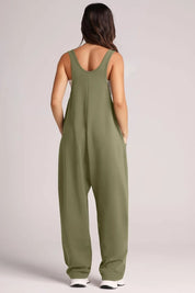 Lovelet Wide Strap Jumpsuit with Pockets | Overalls Daverri Fashions