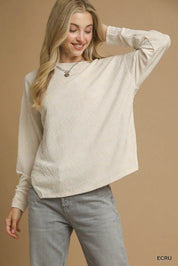 Umgee Textured Knit Long Sleeve Top | Tops Daverri Fashions