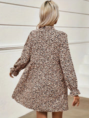 Notched Flounce Sleeve Mini Dress | Mini Dresses Daverri Fashions