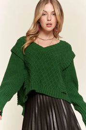 ADORA Ruffle Detail Adorable Sweater | Sweaters Daverri Fashions