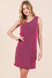 BOMBOM Rib Knit Tank Dress | Daverri Fashions