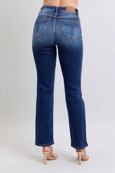 Judy Blue Full Size Washed Straight Leg Jeans with Pockets | Jeans Daverri Fashions