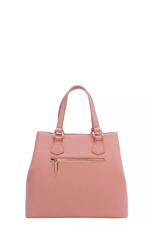 Monogram Pattern Handbag with Rhinestones Decor | Handbags Daverri Fashions