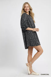 Umgee Leopard Print Jacquard Mini Dress | Mini Dresses Daverri Fashions