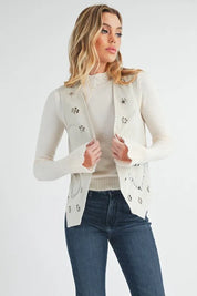 Aemi + Co Heart Rivet Detail Suede Vest Coat | Vest Jackets Daverri Fashions