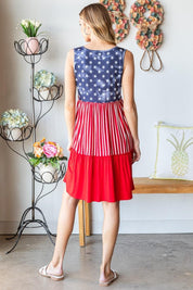 Heimish Full Size US Flag Theme Contrast Tank Dress S | Tank Dresses Daverri Fashions