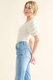 And The Why Buttery Soft Ruched Detailed Jersey Bodysuit | Tops Daverri Fashions