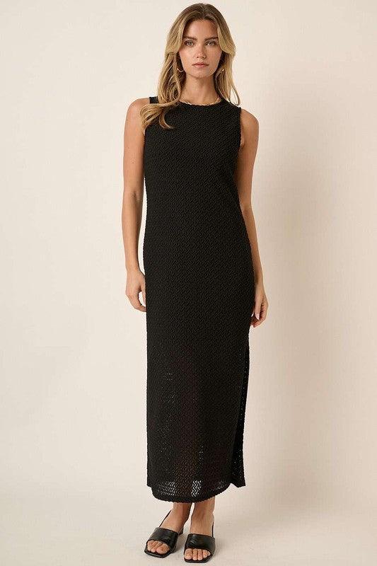 Mittoshop Side Slit Round Neck Sleeveless Dress | Daverri Fashions