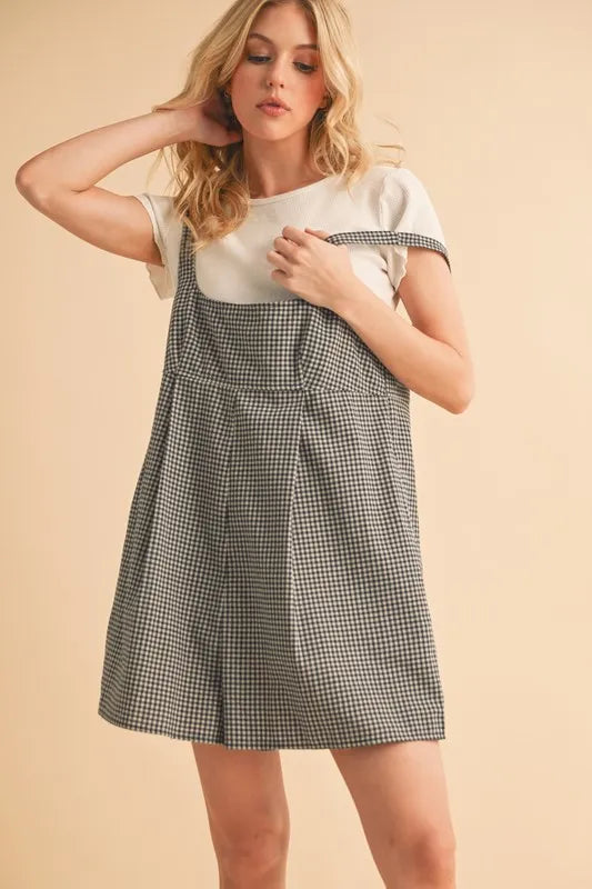 Aemi+Co Plaid Square Neck Romper | Daverri Fashions