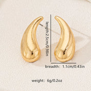 Curved Teardrop Stud Earrings | Earrings Daverri Fashions