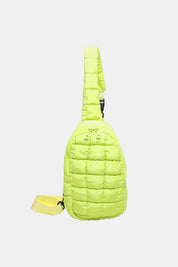 Yellow Green One Size Quilted Nylon Crossbody Bag | Cross Body Bags Daverri Fashions