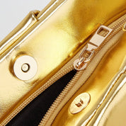 Ruched Shoulder Bag with Chain Strap | Handbags Daverri Fashions
