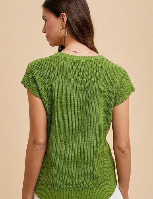 Annie Wear Round Neck Short Sleeve Sweater | Sweaters Daverri Fashions