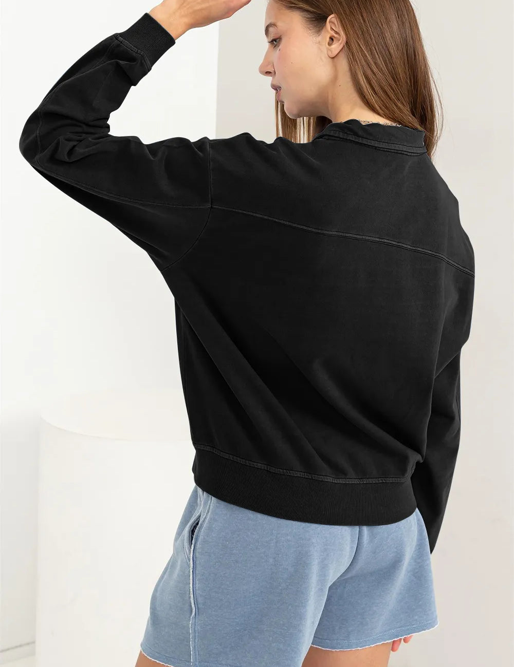HYFVE Half Zip Drop Shoulder Sweatshirt | Daverri Fashions