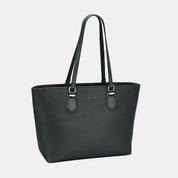 Black One Size David Jones PU Leather Tote Bag | Daverri Fashions