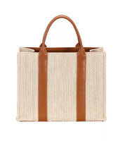 David Jones Square Woven Tote Handbag | Handbags Daverri Fashions