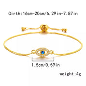 18K Gold-Plated Evil Eye Adjustable Bracelet | Bracelets Daverri Fashions