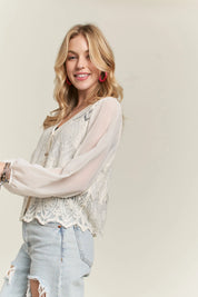 ADORA Button Down Embroidered Blouse | Blouses Daverri Fashions