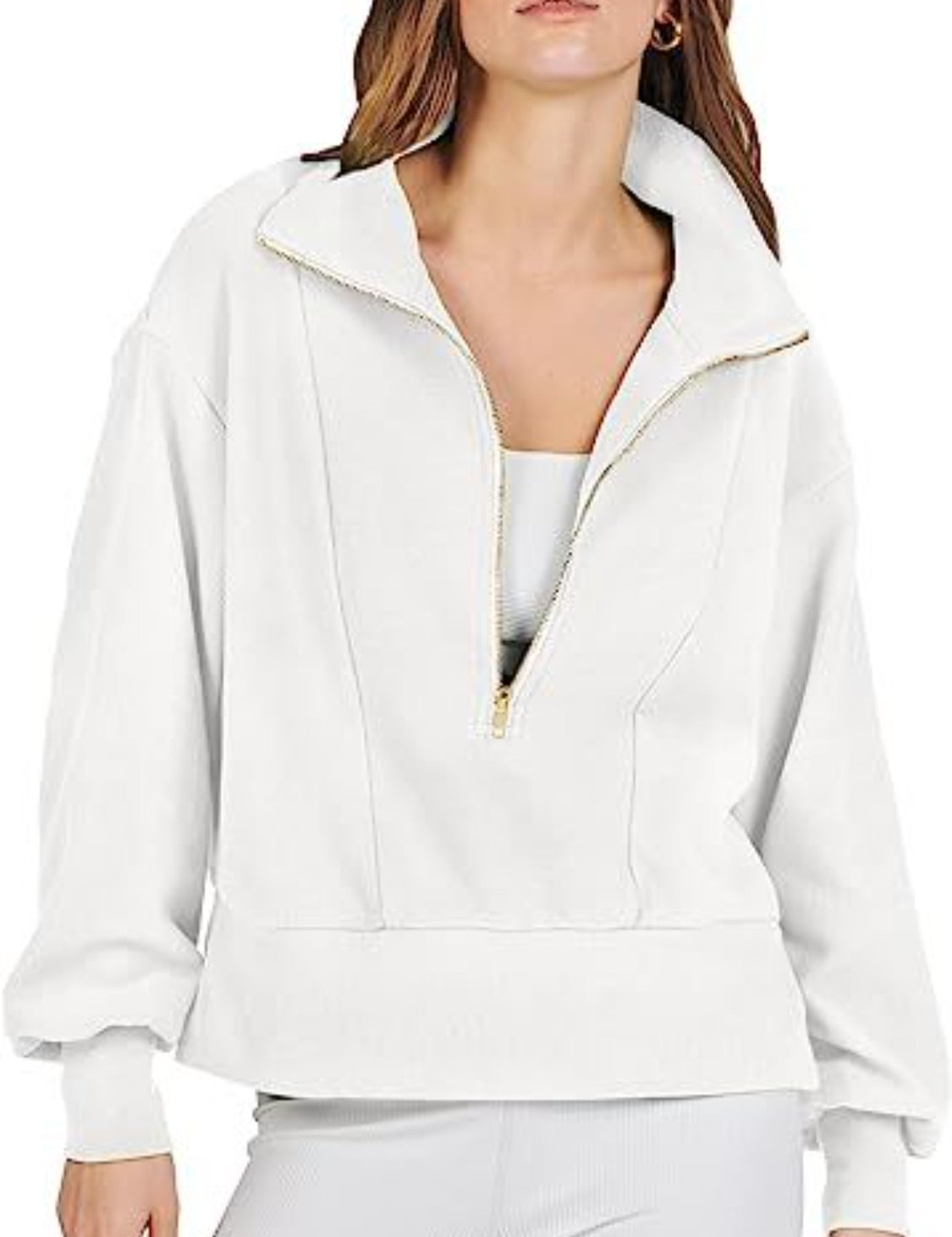 Half Zip Up Collared Sweatshirt | Sweatshirts Daverri Fashions