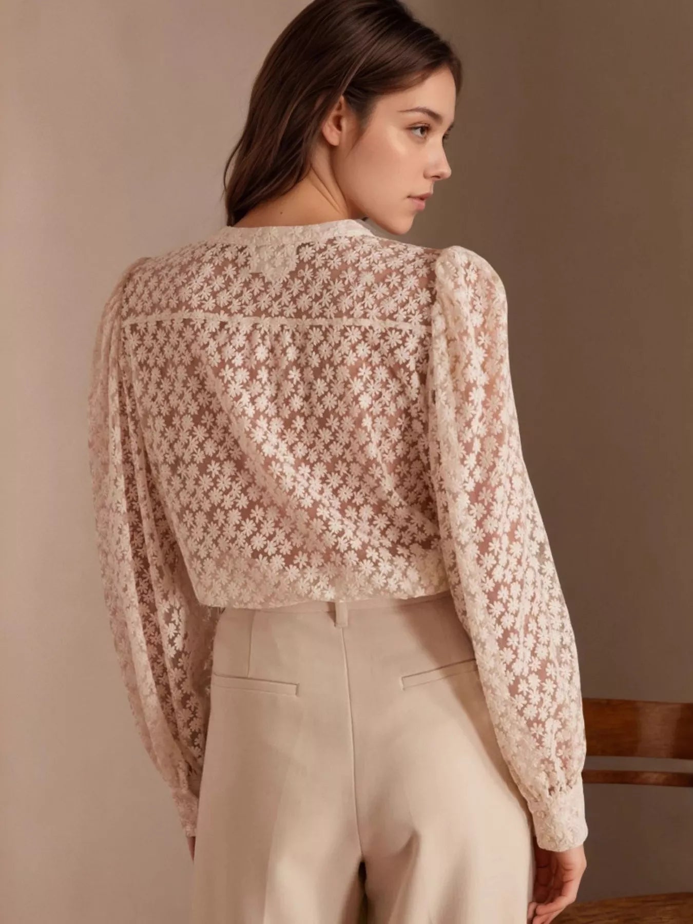 Lace Long Sleeve Shirt | Shirts Daverri Fashions