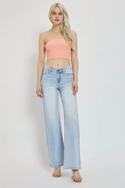 RISEN Full Size Wide Leg V Dipped Front Waist Jeans | Jeans Daverri Fashions