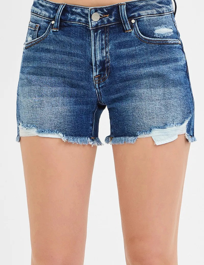 DARK RISEN Low Rise Pikaboo Lining Shorts | Denim Shorts Daverri Fashions