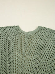 Scalloped Edge Eyelet Knit Batwing Sleeve Cardigan | Cardigans Daverri Fashions