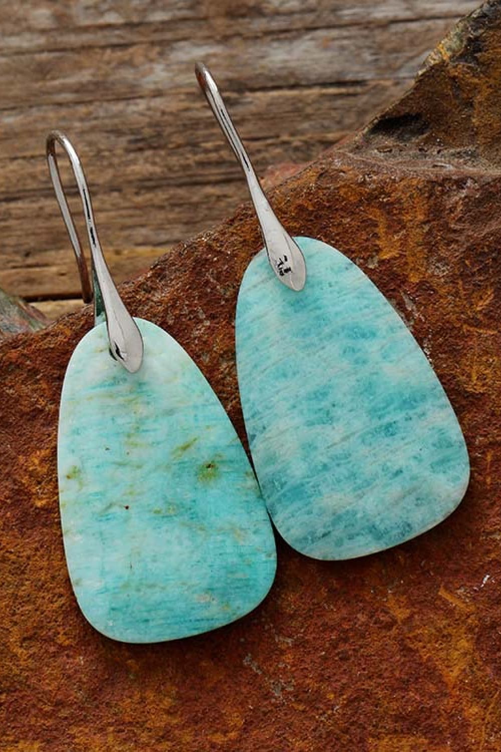 Natural Stone Dangle Earrings | Earrings Daverri Fashions