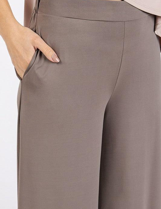 Mittoshop Yoga Air Stretch Elastic Waist Wide Leg Pants | Pants Daverri Fashions