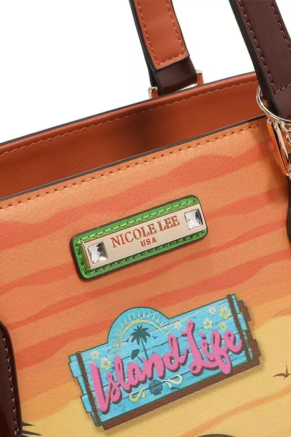 Tropical Beach House Print Shopper Bag | Totes Daverri Fashions