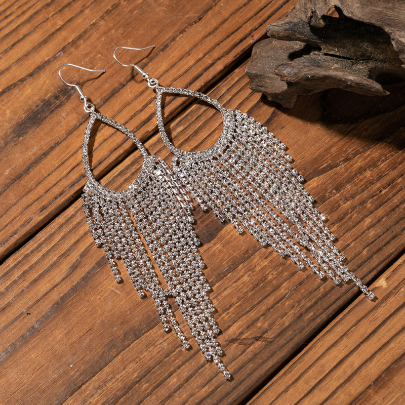 Glam Drop Crystal Waterfall Dangle Earrings | Earrings Daverri Fashions
