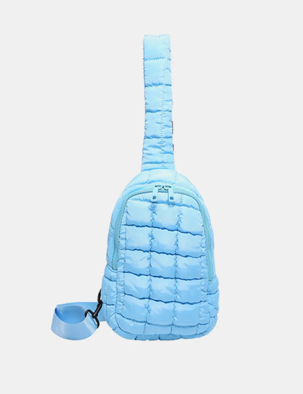 Pastel Blue One Size Quilted Nylon Crossbody Bag | Cross Body Bags Daverri Fashions