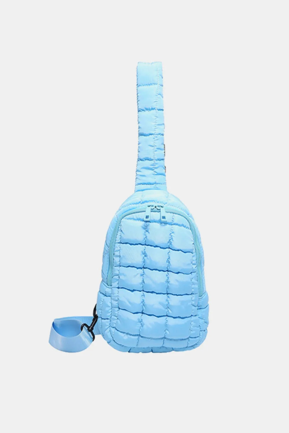Pastel Blue One Size Quilted Nylon Crossbody Bag | Cross Body Bags Daverri Fashions